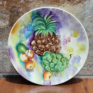 Vintage St Clair Japan Decorative Plate Fruit Design Hand Painted